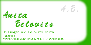 anita belovits business card